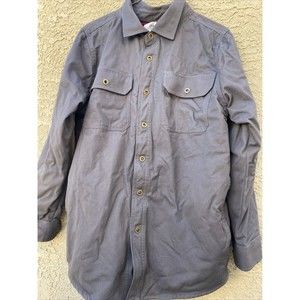 Men's Heavyweight Canvas Gray Size S Small Flannel Lined Shirt Jacket Shacket